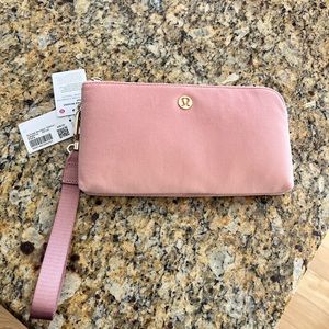 Lululemon Pink Velour Wristlet, new w/tag